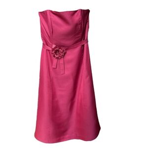Rose Colored, Silk Strapless Cocktail Dress, Size 12